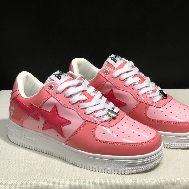 Bapes Sta To Low Ape Head Chaussures de sport basses en cuir laqué classique
