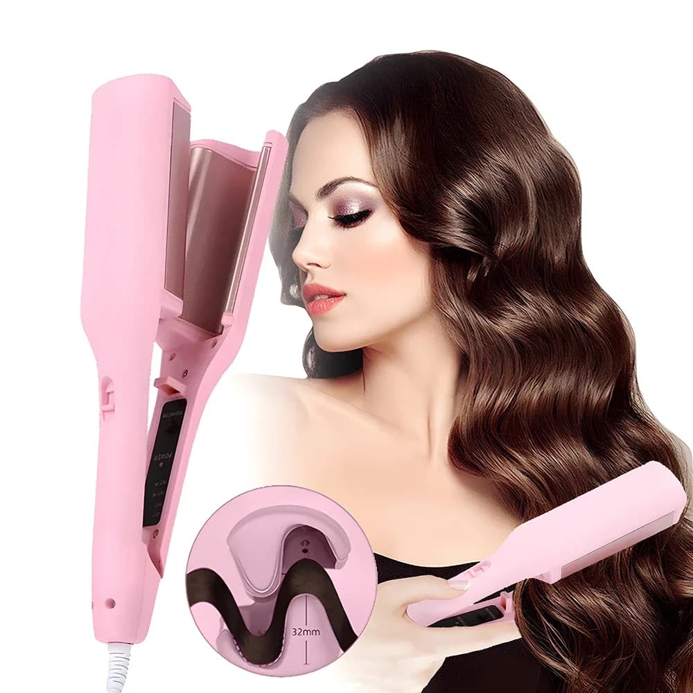 32mm Deep Wave Curling Wand - 4-Temperature Adjustable Fast Heating Crimping Iron Styler
