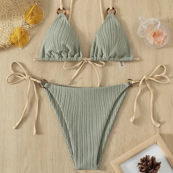 Women's Clothing New Swimsuit Women's Bikini Two Piece Sexy Lace Up Beach Vacation Swimsuit