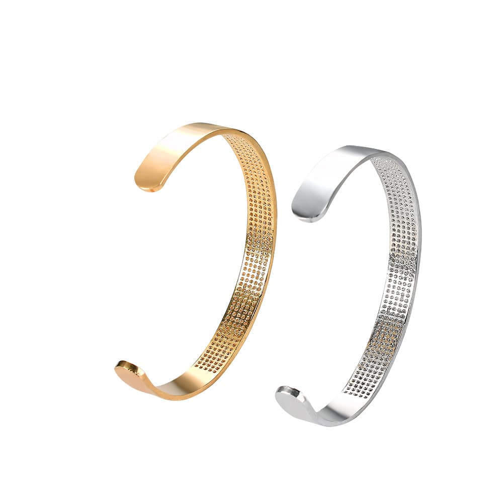 Unisex Simple Micro Inlaid Zircon Bracelet Flash Diamond Personality Hip Hop Jewelry Copper Bracelet