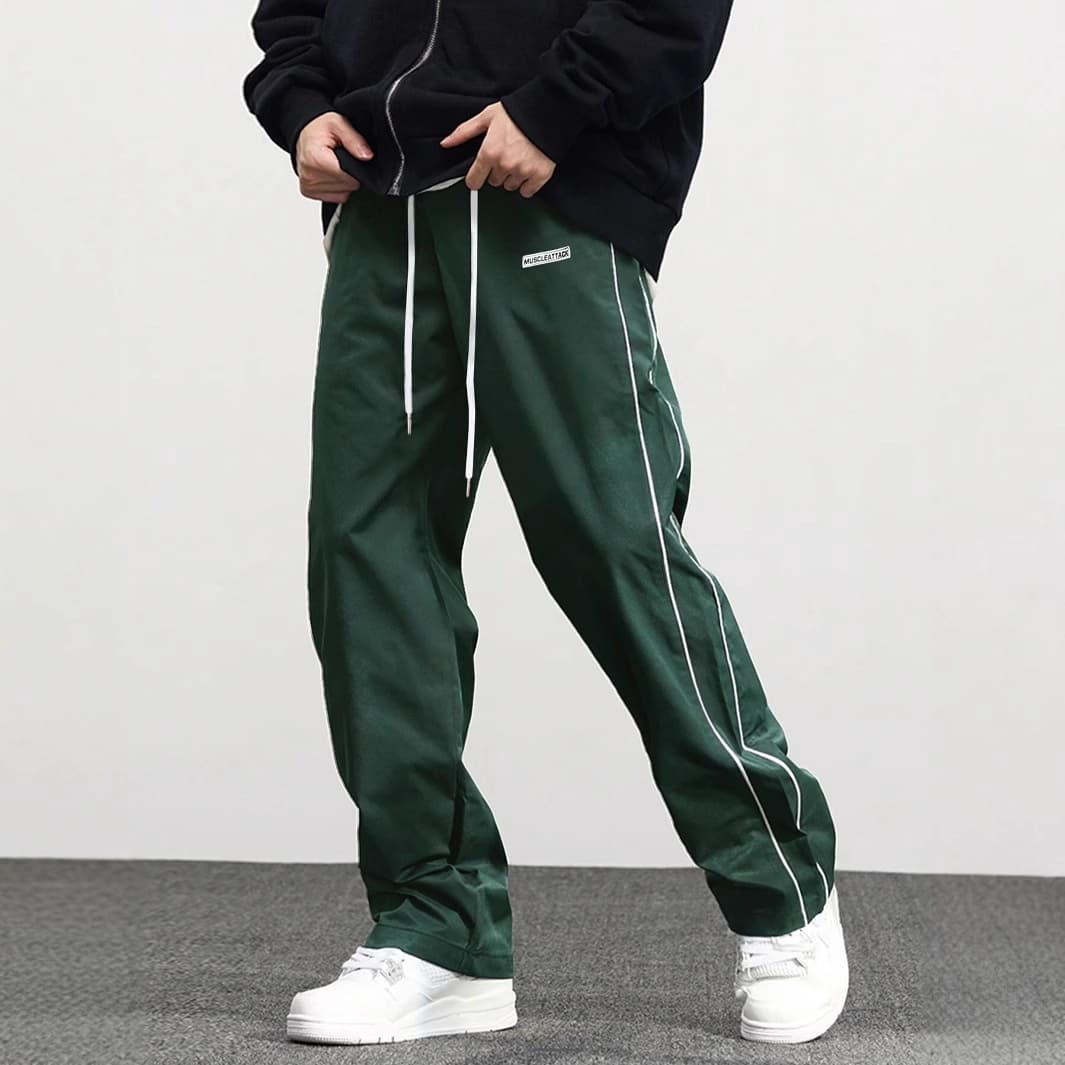 Pure American Style European Size Woven High Street Trend Brand Retro Casual Loose Long New Men's Sports Pants