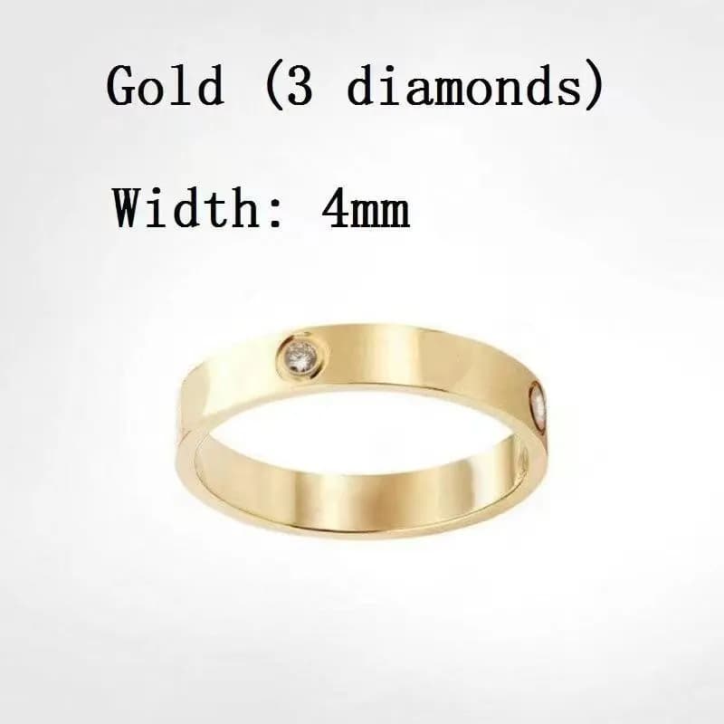 Bague Nail Love pour femme, bague classique de luxe en or pour l'amour et le mariage, avec pochette rouge, inaltérable et hypoallergénique.