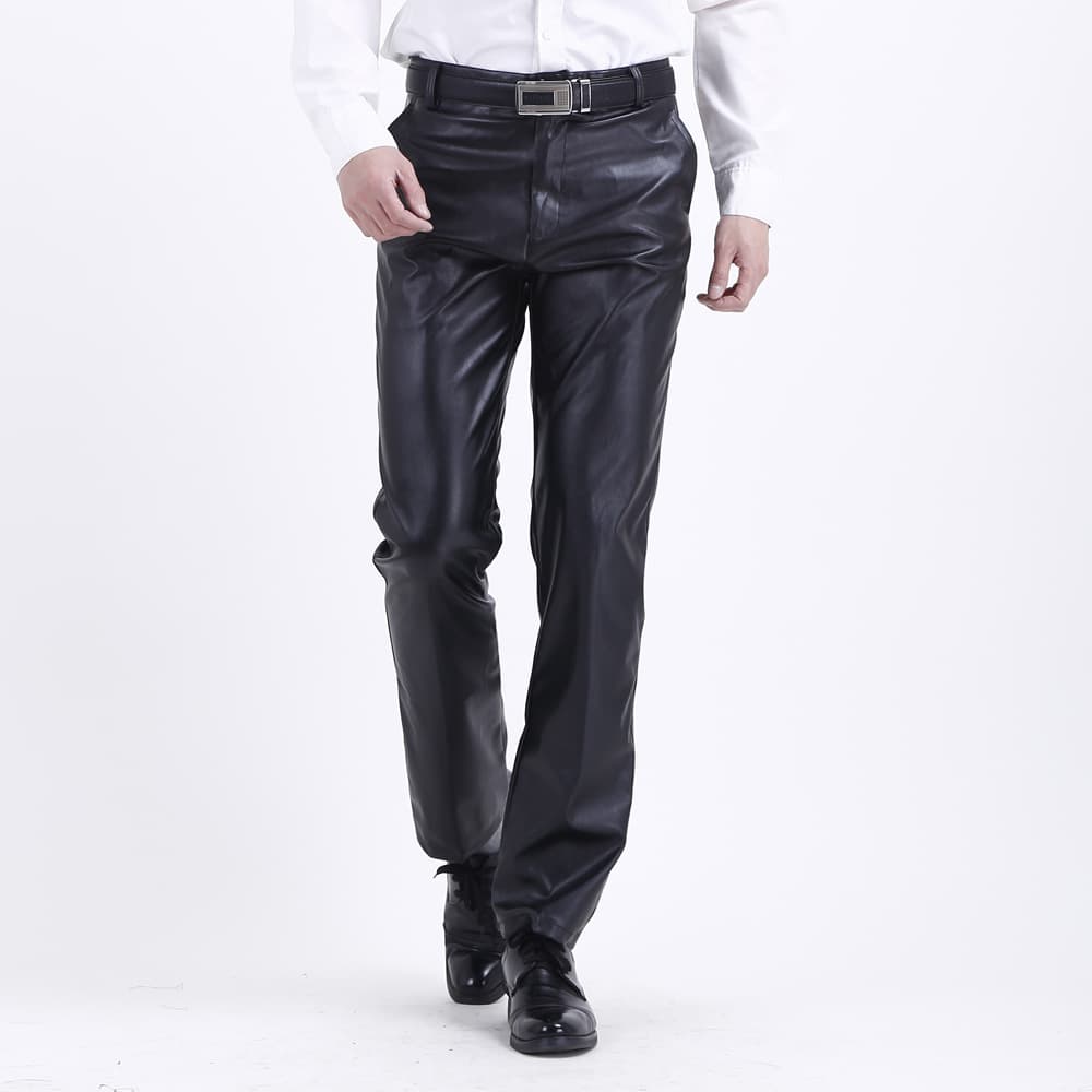 Men's Clothing Casual Pants Waterproof Oil Resistant And Dirt Resistant Elastic Loose PU Leather Pants Men's Work Labor Protection Trousers