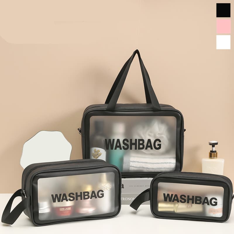 PVC Makeup Bag New Large Capacity Portable Women's Travel Transparent Waterproof Toilet Bag Storage Bag Handbag Bag
