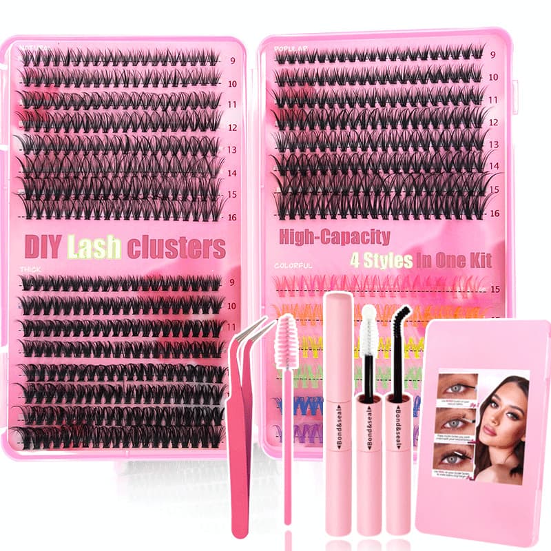 European and American cross border segmented eyelashes false eyelashes set eyelashes Pingdu new eyelash book color single cluster hair