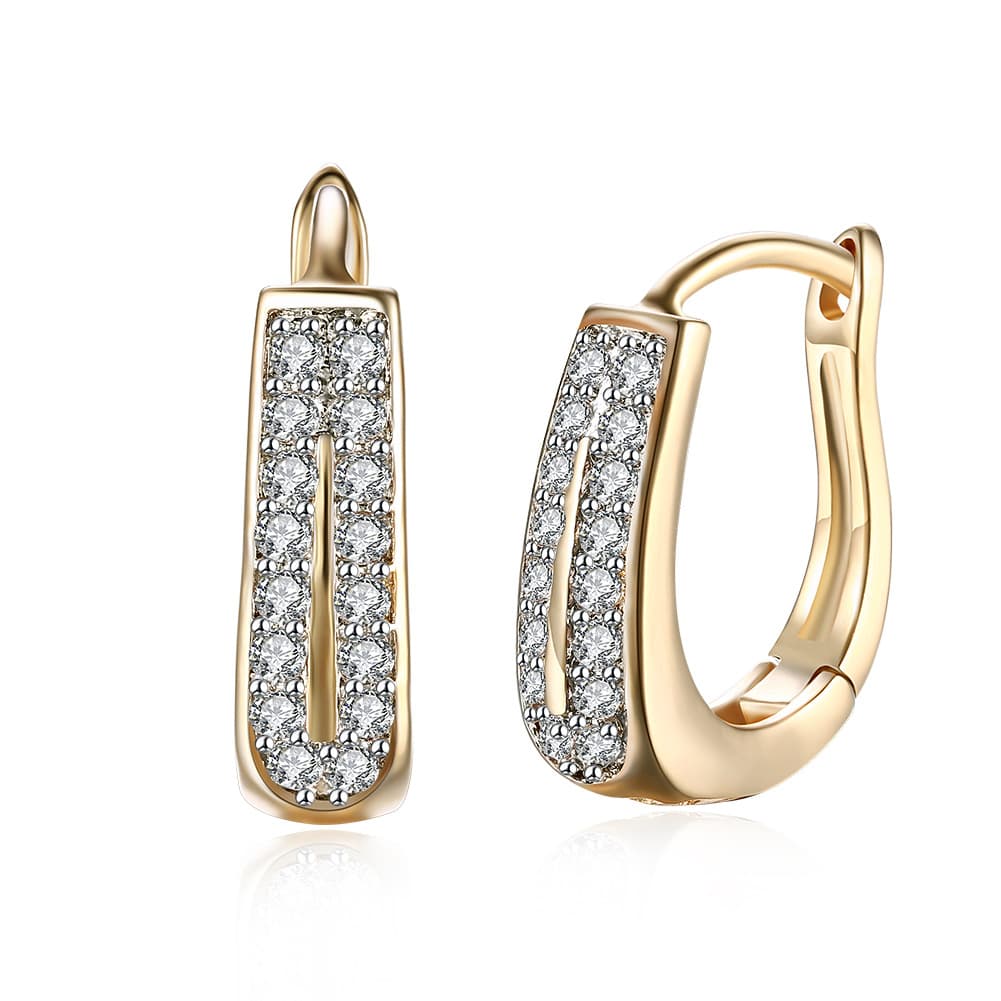 Women's Jewelry Zircon Ear Clips Double Row Diamond Romantic Style Earrings Ear Clips