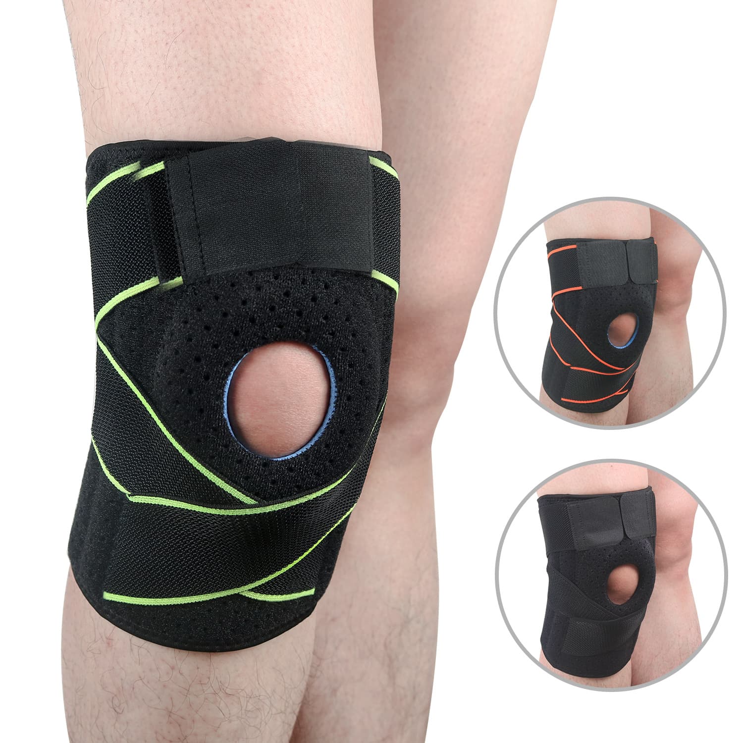 Sports knee pads mountaineering cycling running sweat absorbent eight character wear resistant knee pads silicone non slip bandage pressure leggings