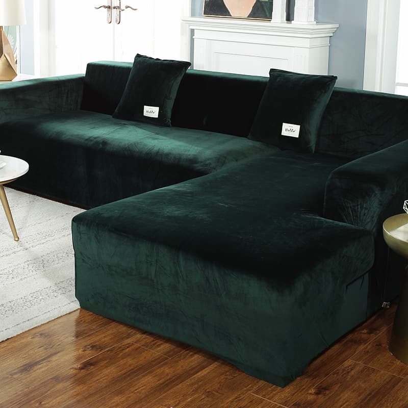 Thickened Solid Color Plush Sofa Elastic Non-Slip High-End Nordic Simple Integrated Full Wrap Chaise Cover Lazy