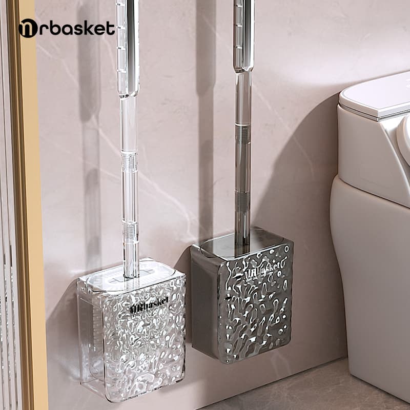 ​​Plastic Toilet Brush With Wall Mount Holder – Lightweight Bathroom Cleaning Tool, Non-Scratch Bristles, Space-Saving Design