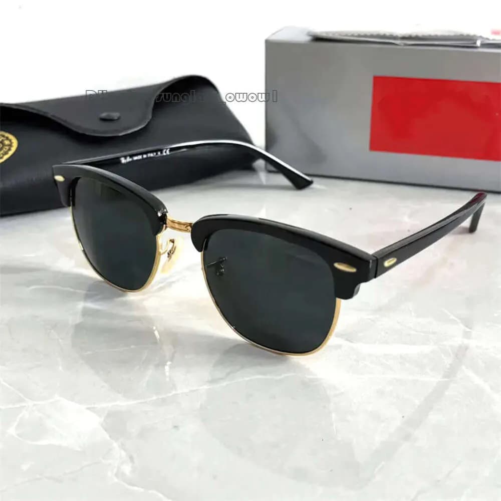 Designer Classical Brand Ray Clubmaste 3016 Fashion Half Frame Sunglasses Women Men Polarized Sunnies Outdoors Driving