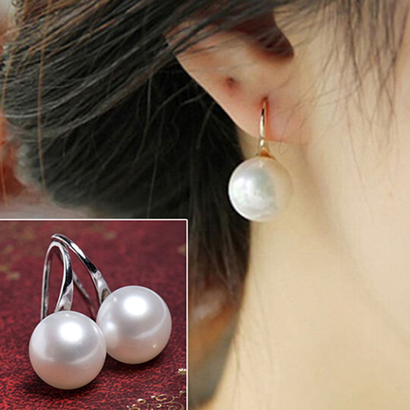 Hook Earrings Elegant Easy Matching Compact Pearl Women Jewelry for Shopping Dating