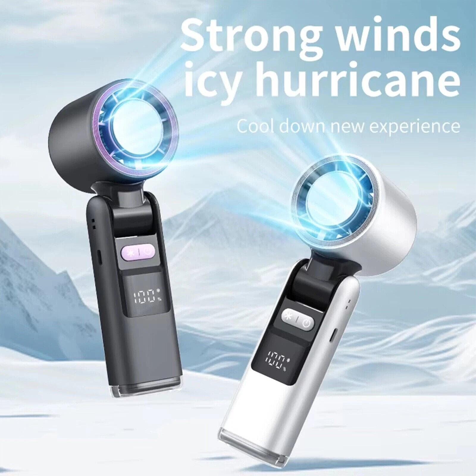 Usb Rechargeable Mini Hand-Held Portable Folding Desk Fan Cooler Cooling UK