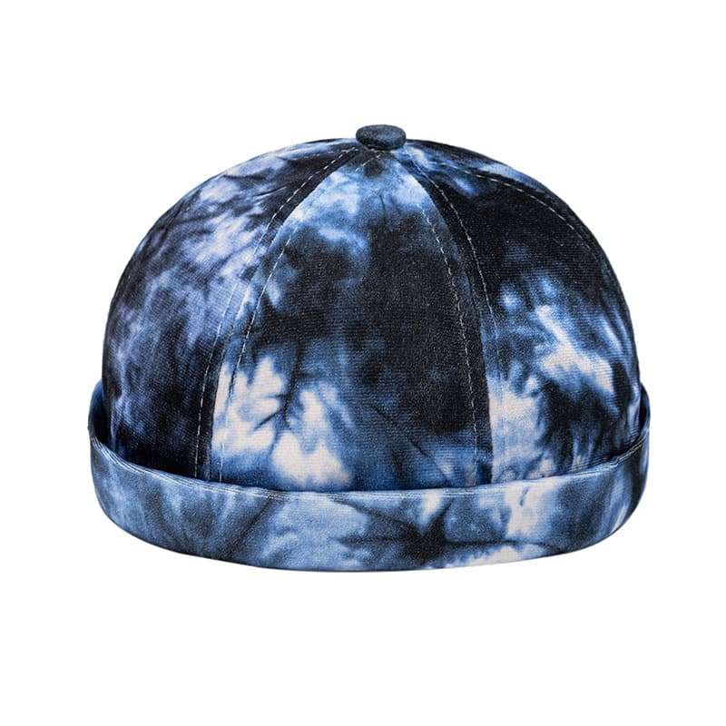 Spring, Autumn, Winter, Men's and Women's Tie Dyed Landlord Hat, Round Top, Warm Hip Hop Street Guapi Hat