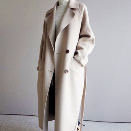 Double-Faced Wool Blend Coat – Mid-Length Women’s Trench Coat In 7 Classic Colors (Black/Camel/Navy)