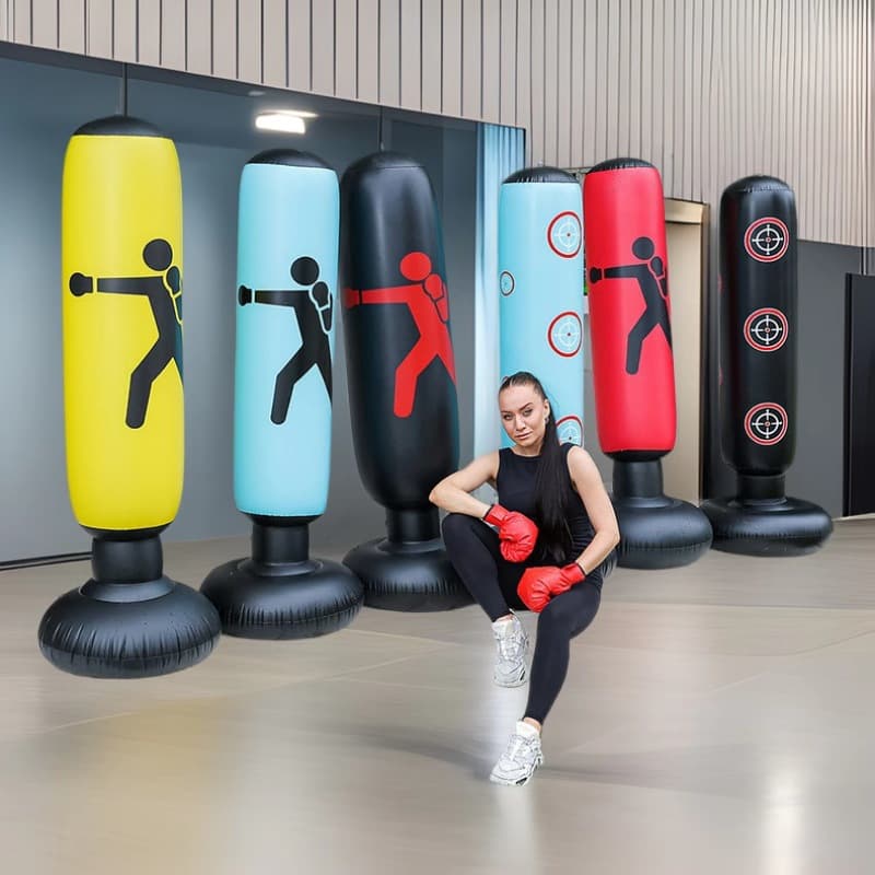Kids Punching Bag Stand 1.6m Height Inflatable Boxing Pillar With Base Anti Fall Training Toy For Children
