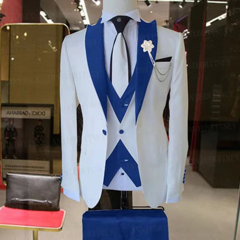 Plus Size Business Casual Three Piece for Groom and Best Man Banquet Suit Set