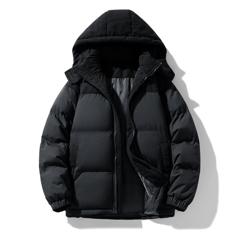 ​​Unisex Winter Hooded Jacket – Thickened Windproof Puffer Coat (S-3XL, Oversized Fit, 500g Polyester Fill, Trendy Color Blocking)​​