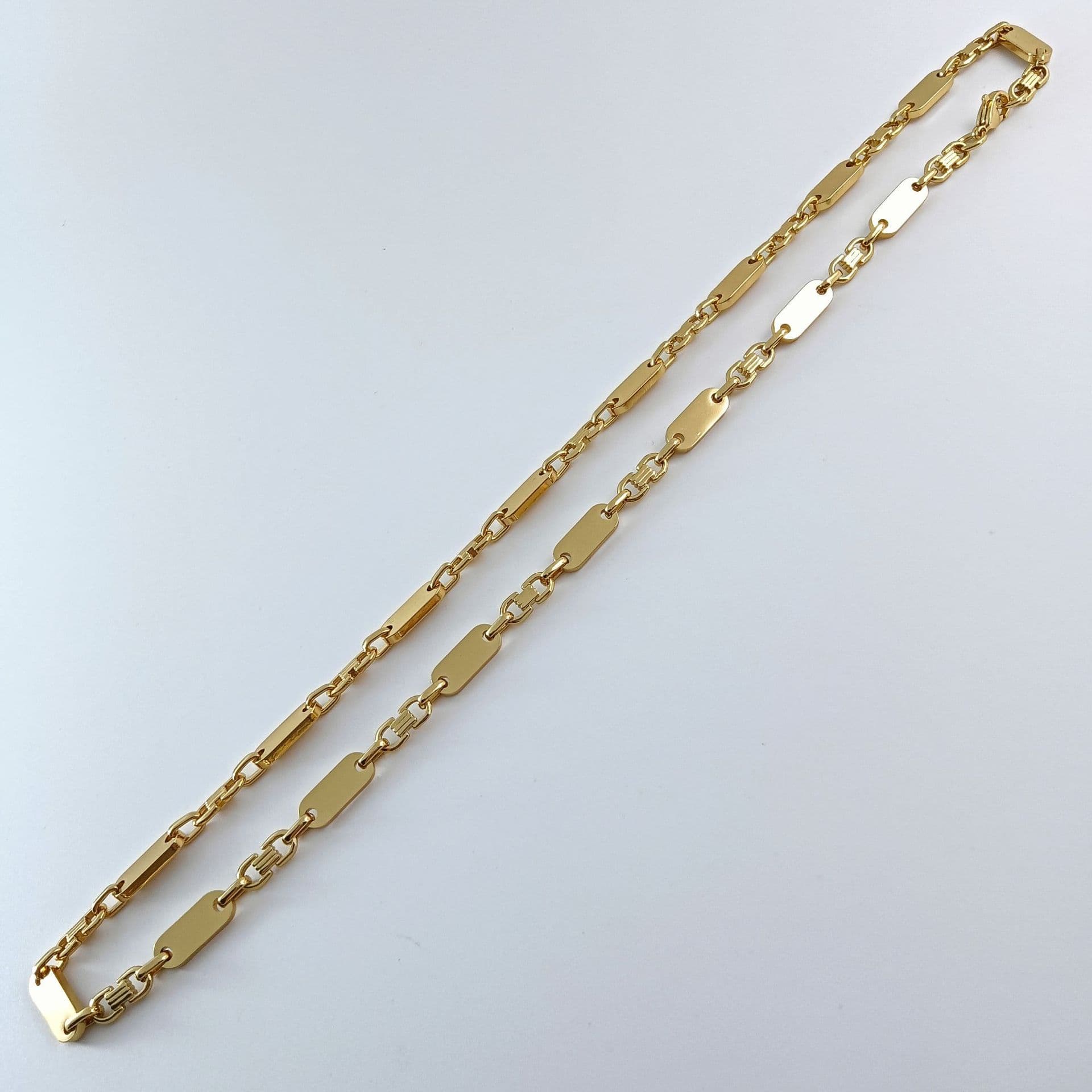 Bijoux pour hommes faits à la main, collier tendance et élégant, chaîne empereur, chaîne à maillons plats en acier inoxydable lisse