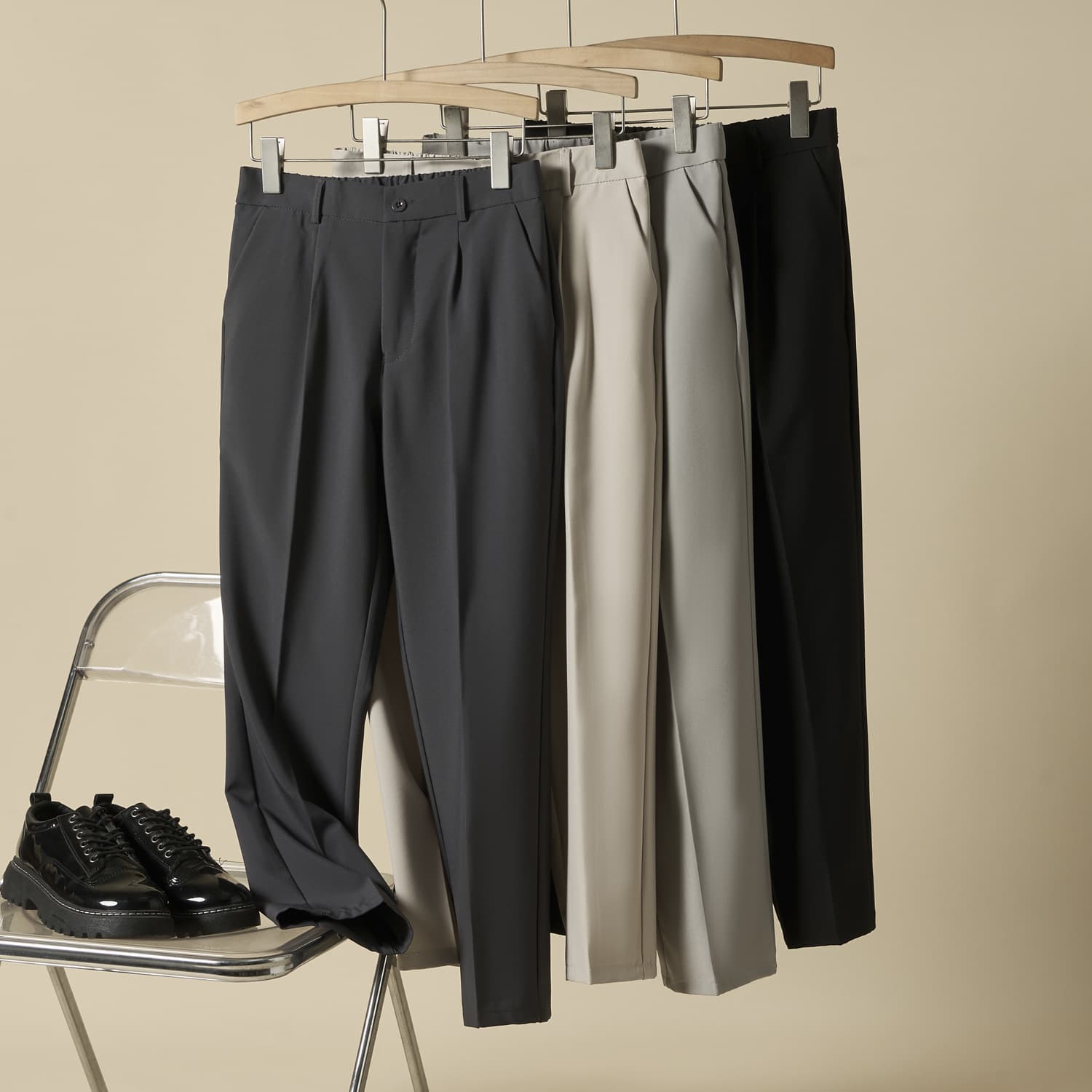 Men's Slim Fit Dress Pants Classic Straight-Leg Trousers for Business And Casual Wear Lightweight Breathable Sizes 28-38