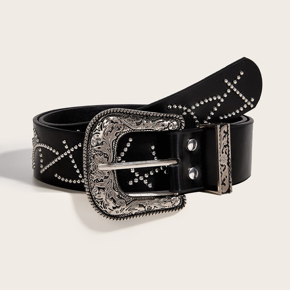 2024 New Trendy Personalized Carved Buckle Youth Punk Style Liuding Casual Pants Belt