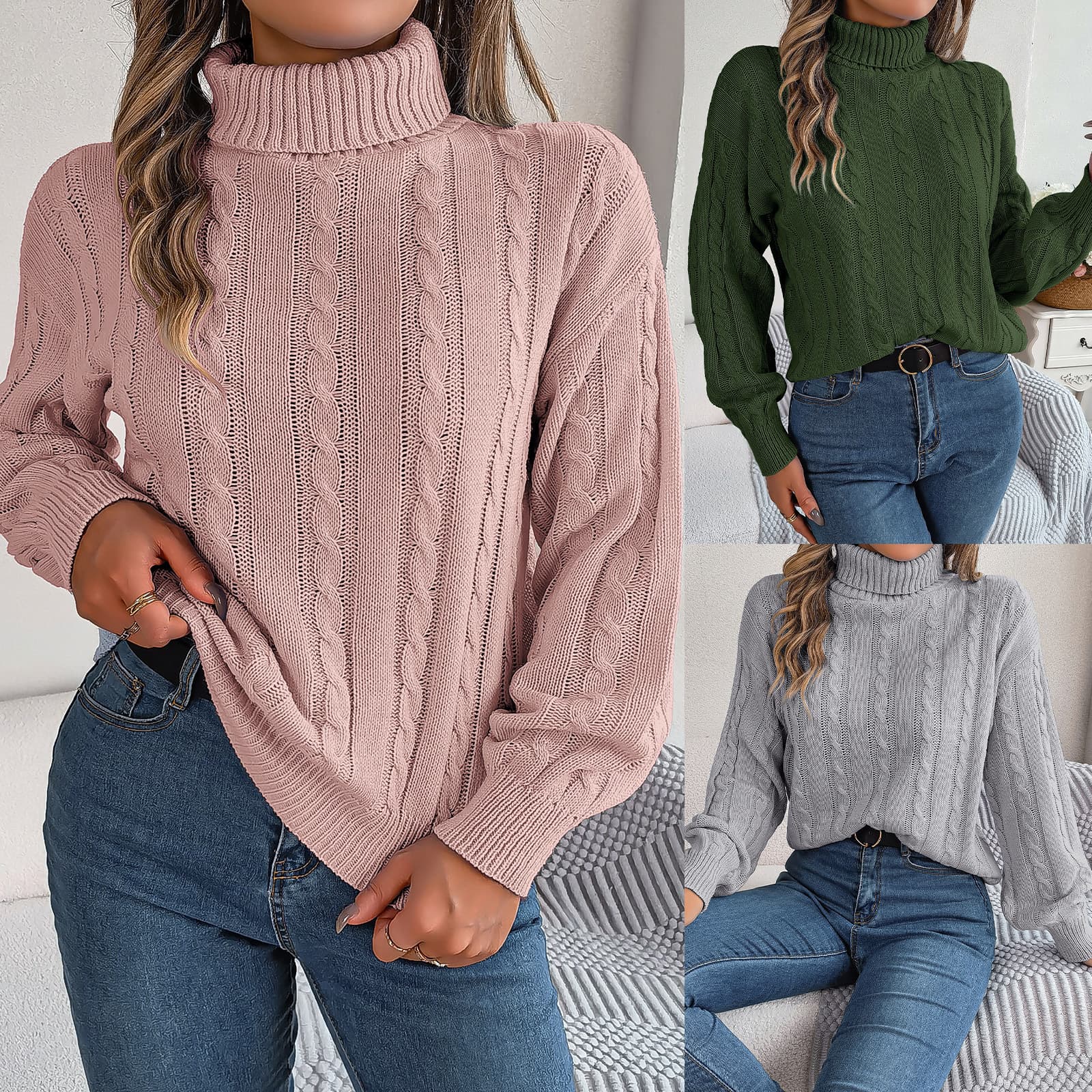 Women's Casual Fashion Long-Sleeved Pullover Sweater