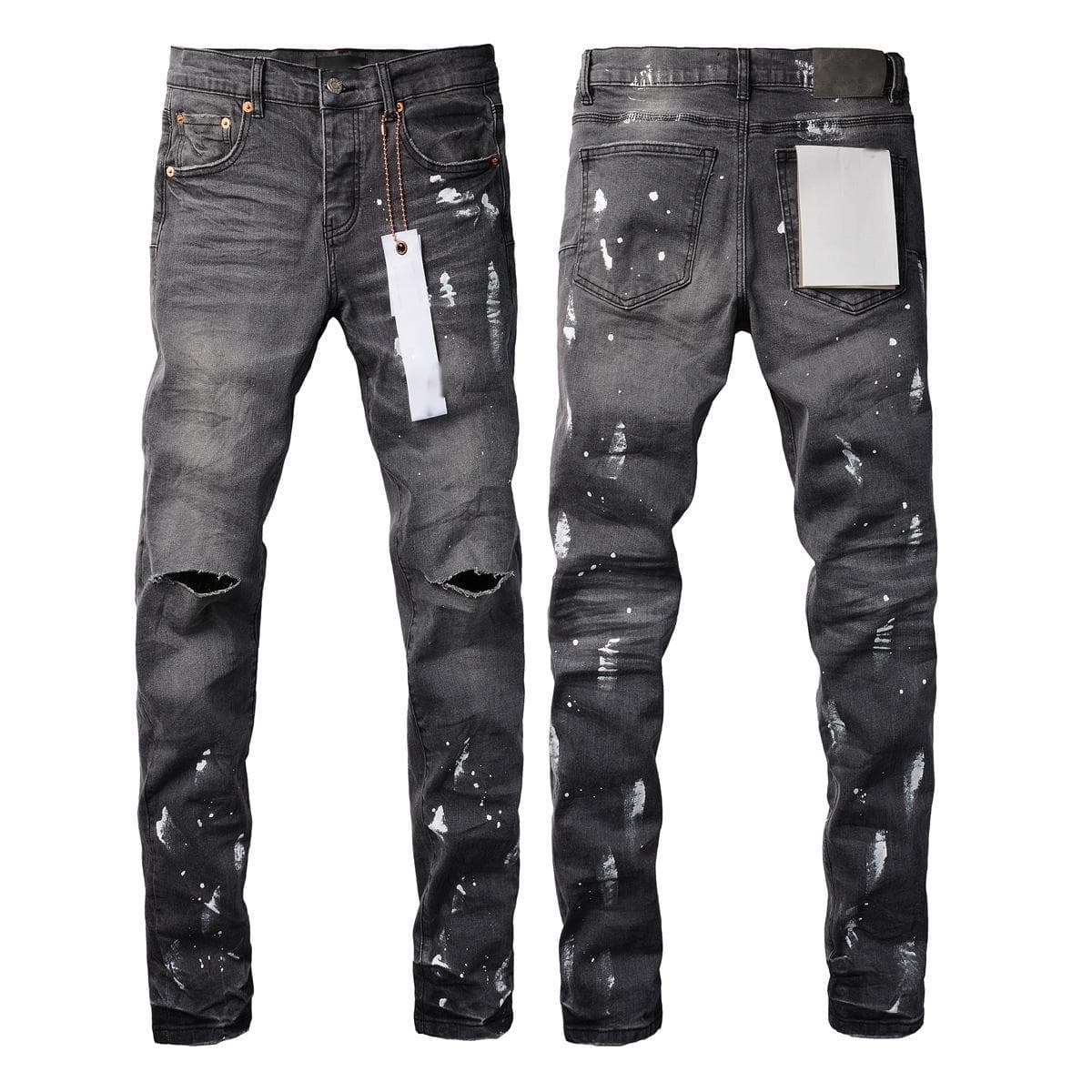 Jean déchiré violet de haute qualité pour homme, style streetwear