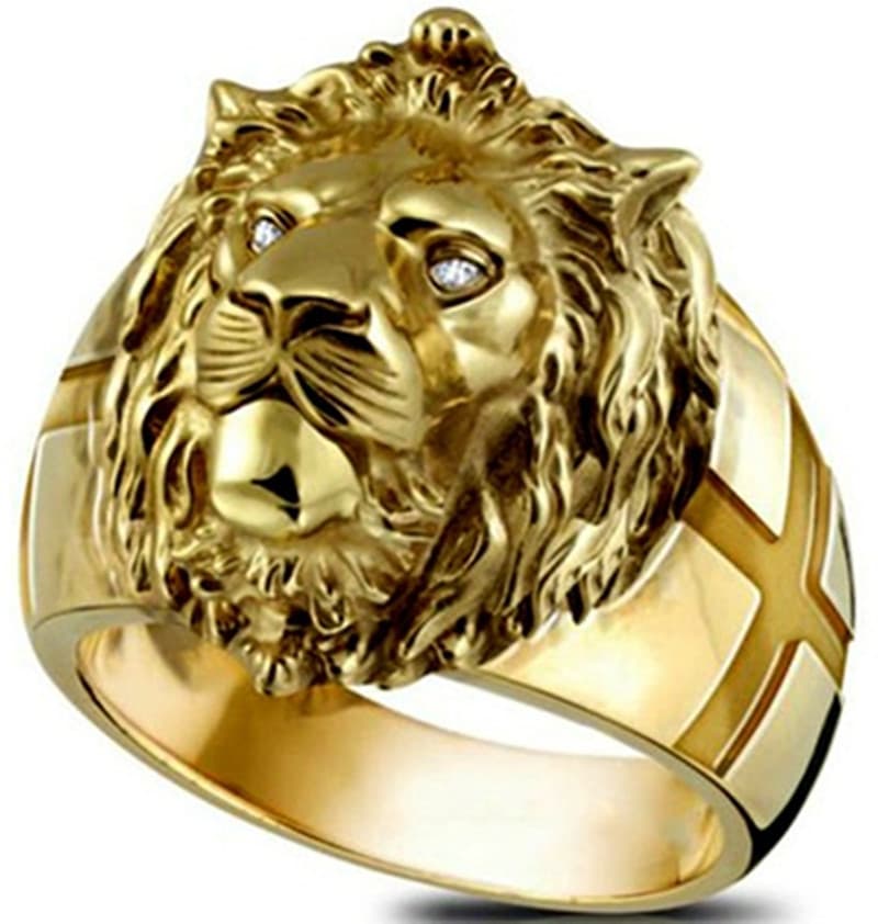 Domineering Lion Head Ring Jewelry Accessories Wholesale Jewelry Men Rings Halloween Rings for Men Cool Stuff Chunky Rings