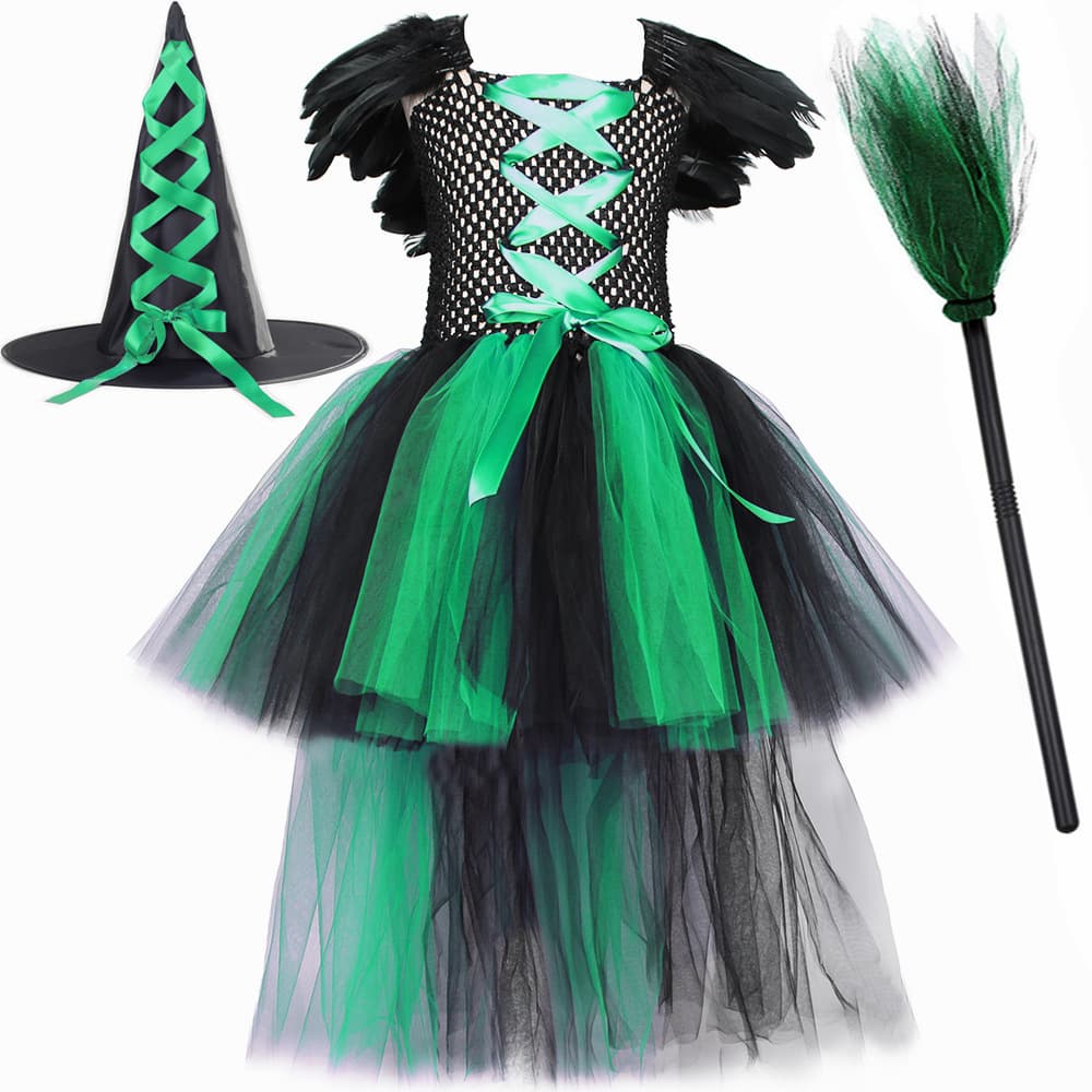 Mother & Kids children's dress witch skirt Halloween performance costume witch role play girls tutu skirt