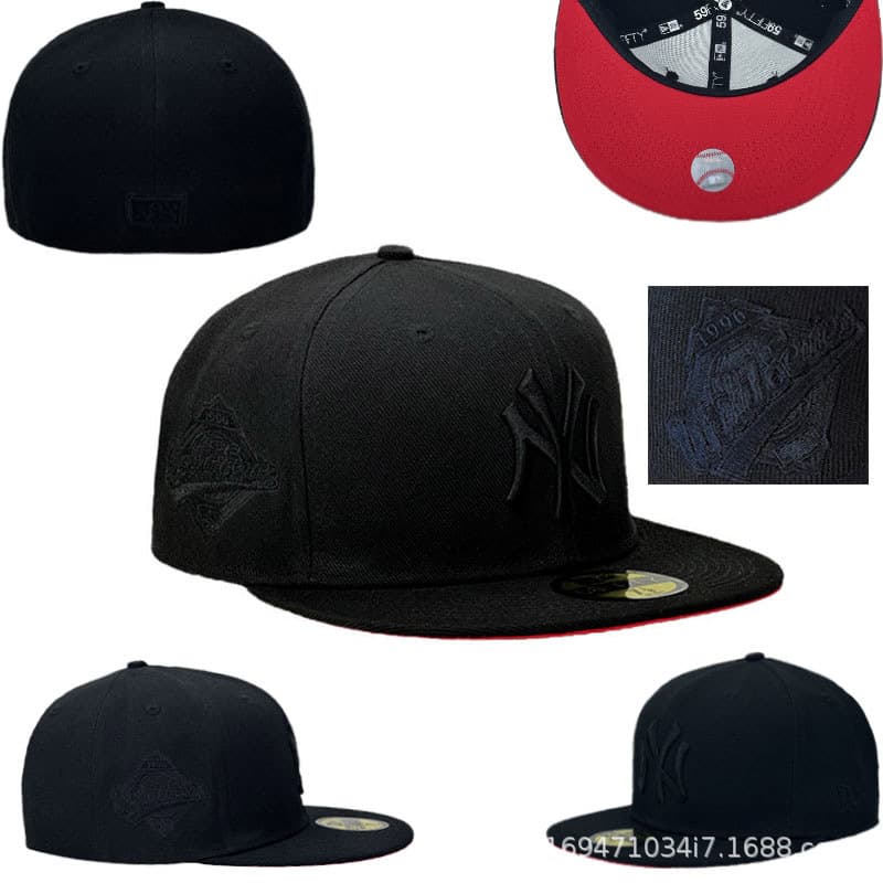 Casquette de baseball 2024 New NY, grande taille, entièrement fermée, avec pare-soleil et broderie non réglable.