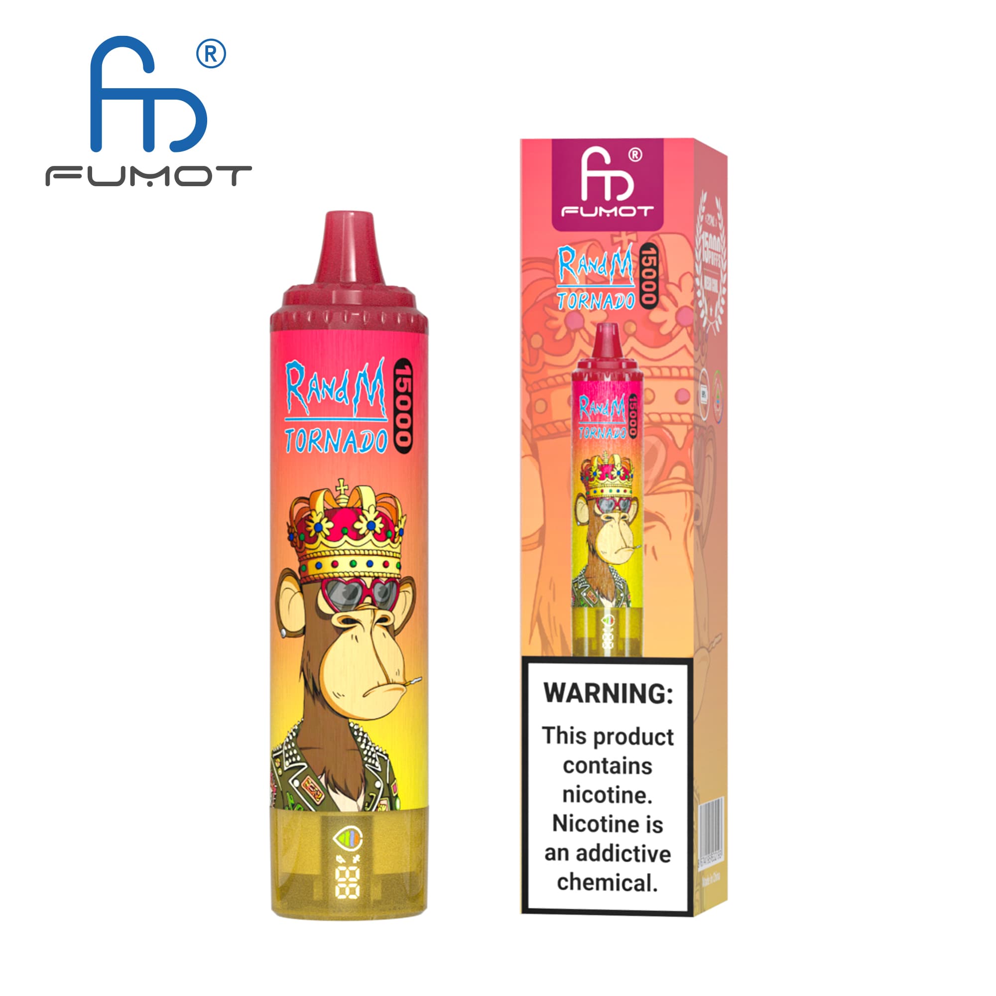15PCS 15000 Puffs RANDM TORNADO Fraise Kiwi Saveur Fruitée Jetables Vape Cigarettes Électroniques Appareil Kit De Démarrage