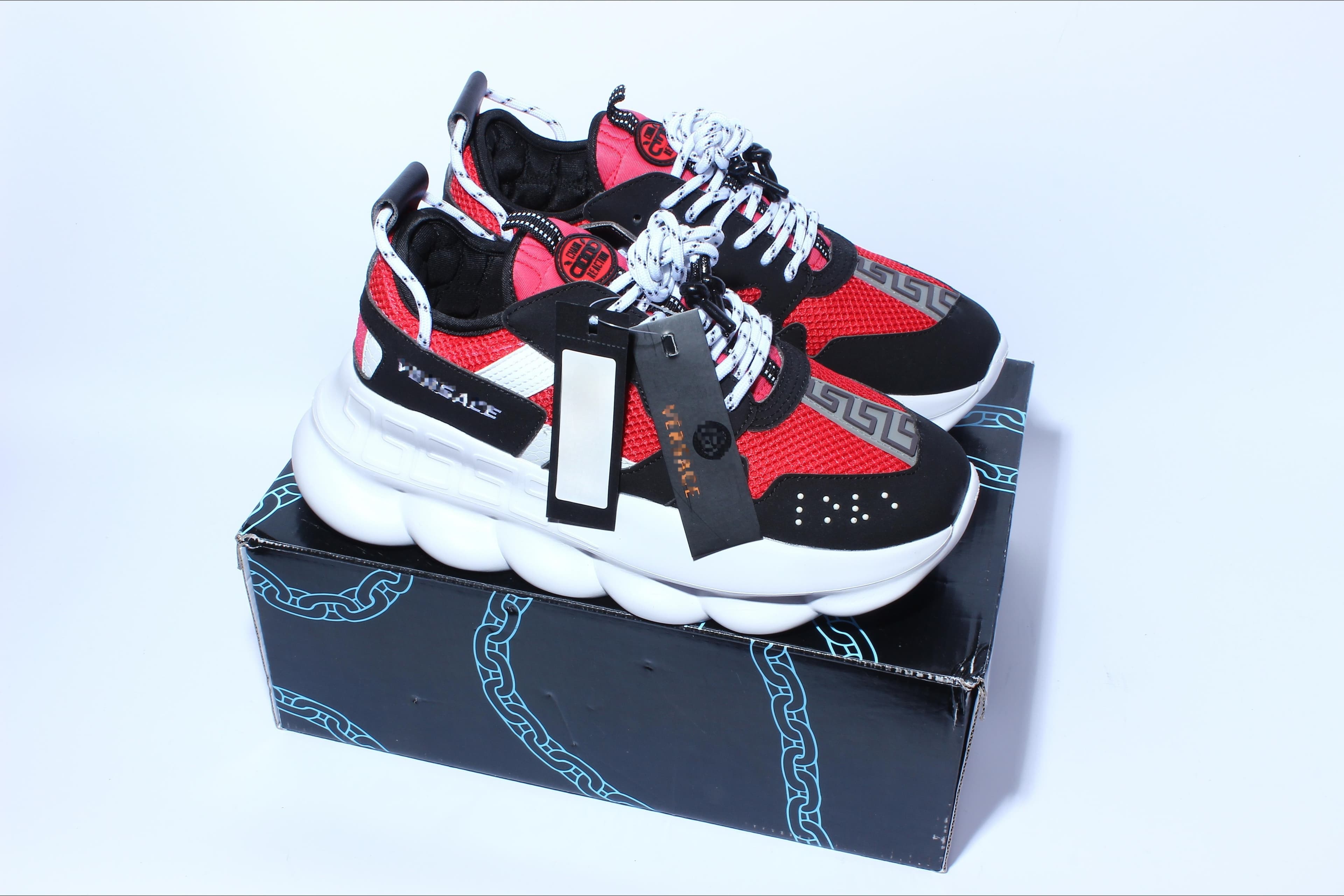Chaussures de sport décontractées tendance Chain Reaction à tige basse, style rétro, polyvalentes, pour couples, semelle épaisse rehaussante et
