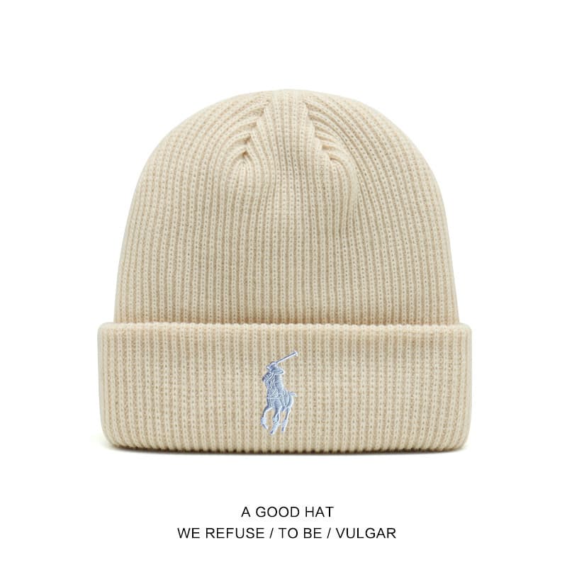 Bonnets en maille Polo pour hommes et femmes, bonnets d'automne et d'hiver, chapeaux chauds et protecteurs contre le froid, chapeaux simples et élé