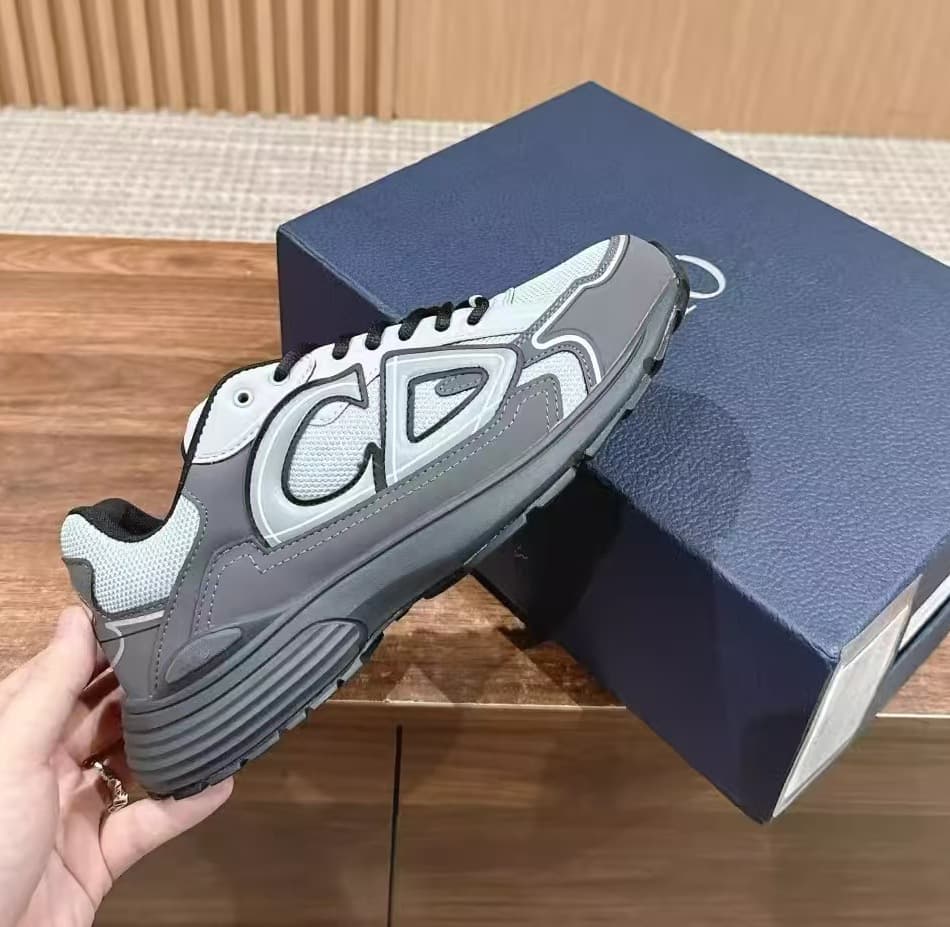 Chaussures de sport décontractées Guangzhou Goods CD Fashion B30, version haute, réfléchissantes, patchwork, pour papa, pour couple