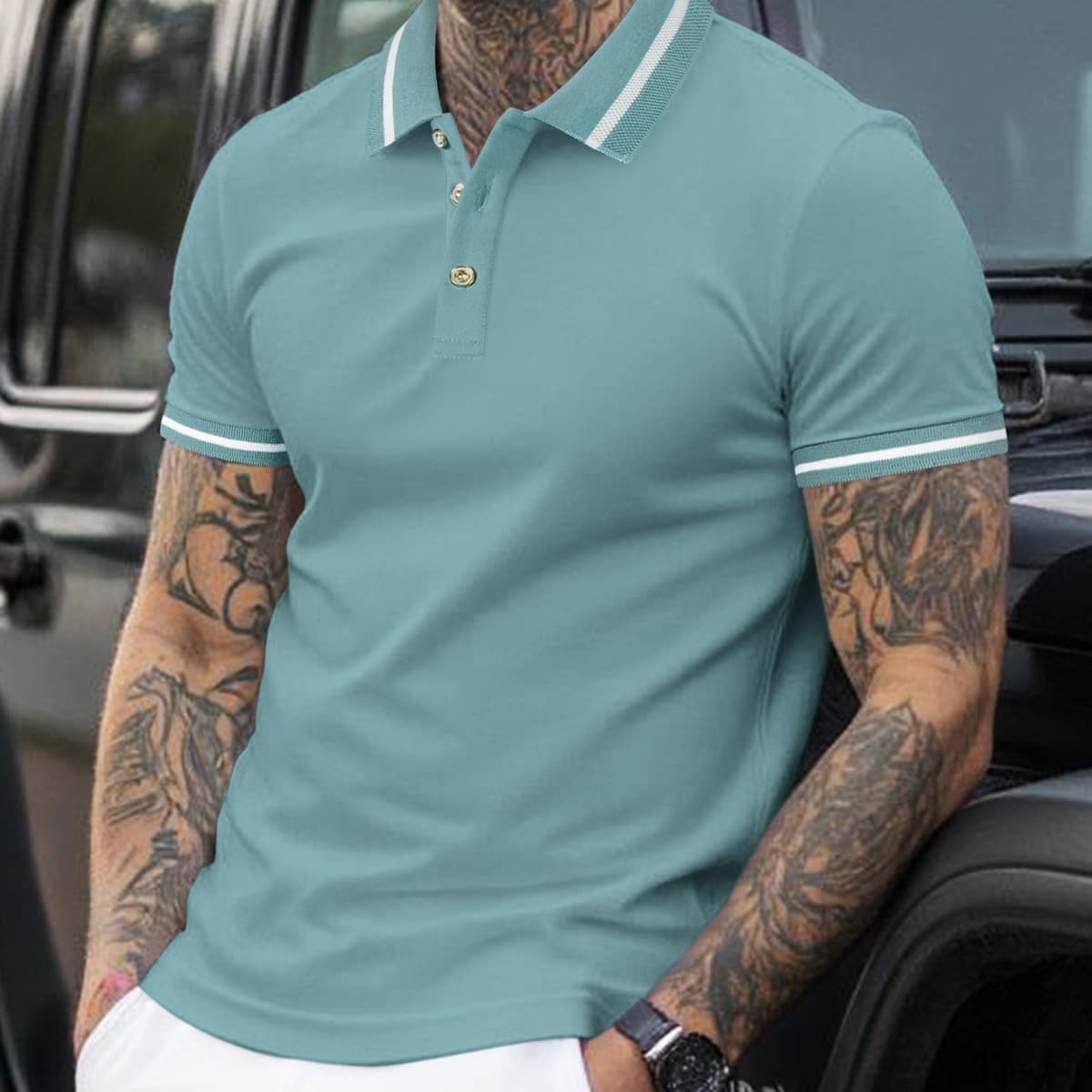 Oversized Collar T-Shirt For Men – Trendy Polyester Streetwear Breathable & Lightweight For Summer