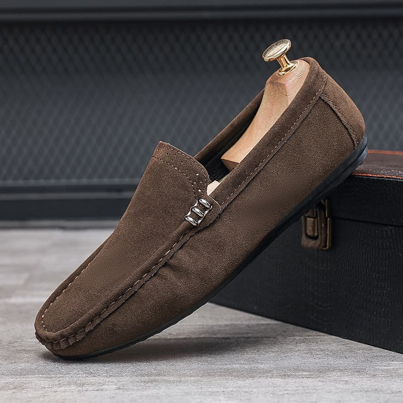New beanie shoes men's trend suede slip-on everything with loafers