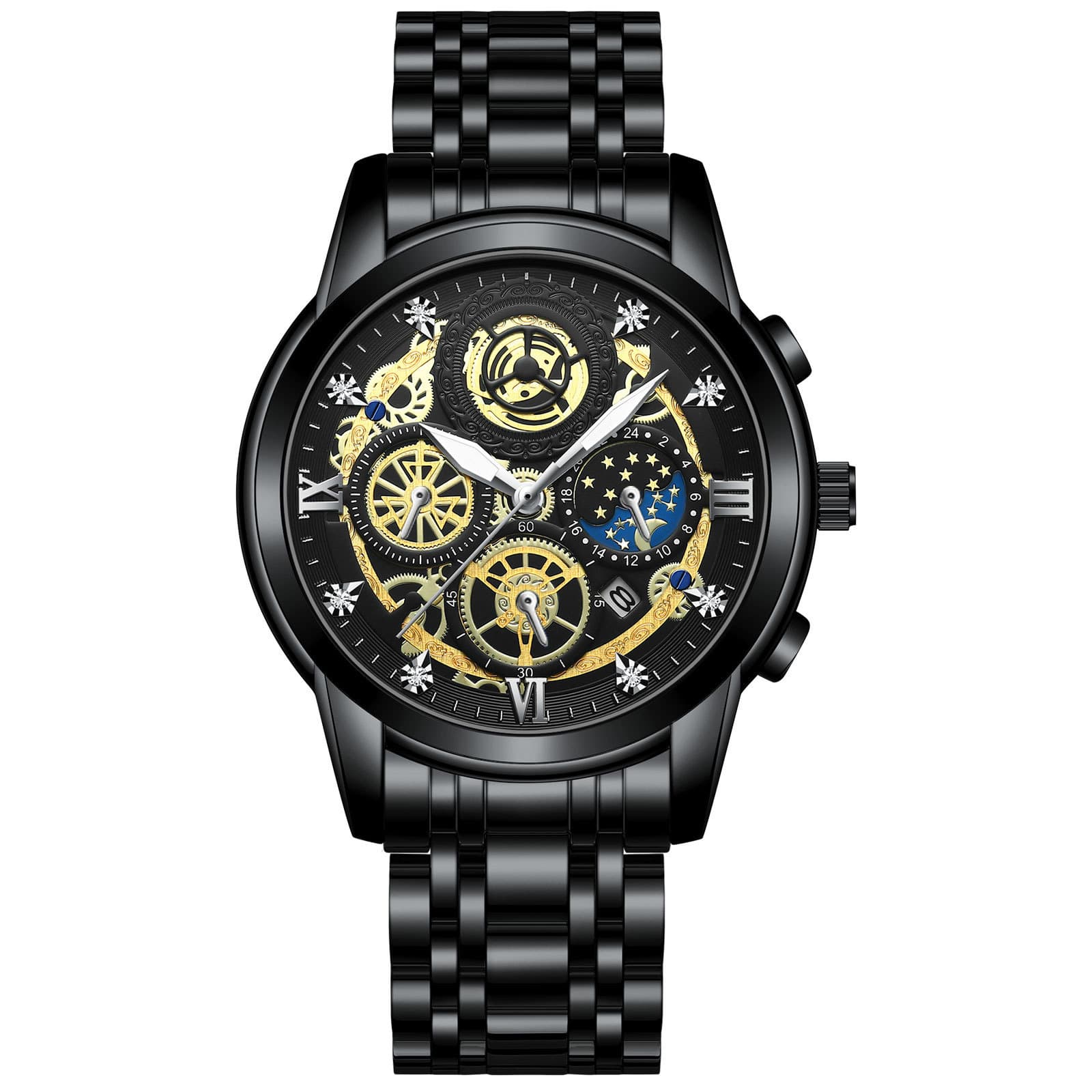 New Light Luxury Men's Skeleton New Concept Waterproof Multifunction Watch