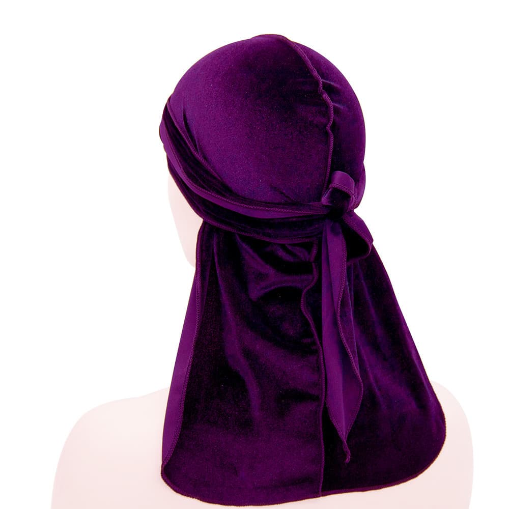 Chapeau de pirate unisexe en velours à longue queue, chapeau populaire à longue queue, durags en velours
