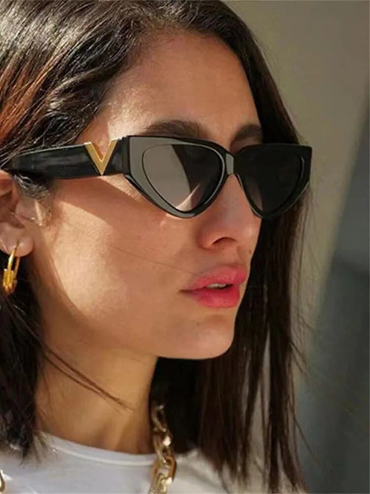 ★Fast-Delivery★ Vintage Cat Eyt Sunglasses Women 2023 Fashion V Brand Designer Cateye Sun Glasses Female Eyewear UV400
