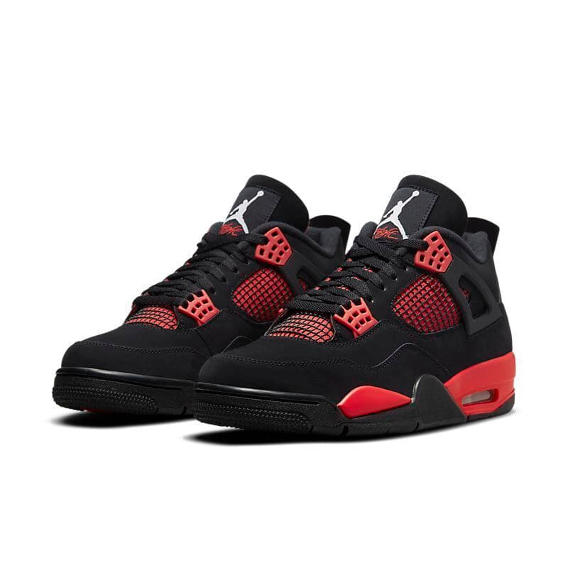 Chaussures de basketball montantes Jumpman Airs4 et Jordans4 4s pour hommes, coloris Sail Bred Kaws Fire Red Thunder Taupe Haze University Blue, plat
