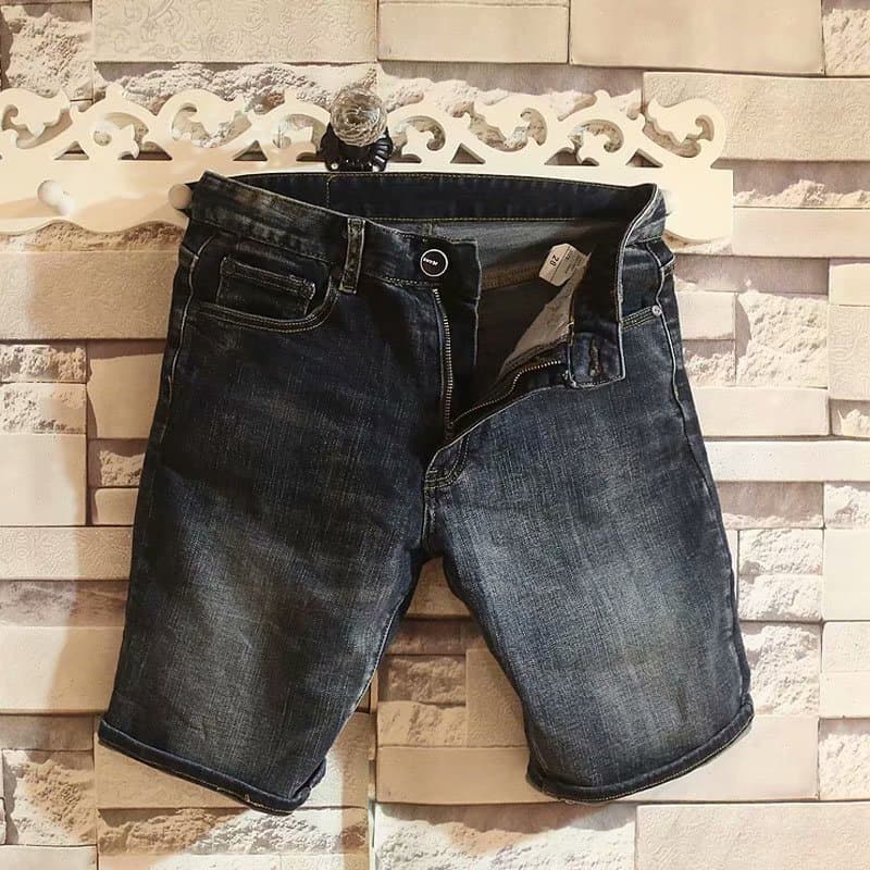 Men's Clothing New Men's Denim Shorts Straight Ins Dongdaemun 5 Half Pants Fashion Trend Washed Mid Length Pants