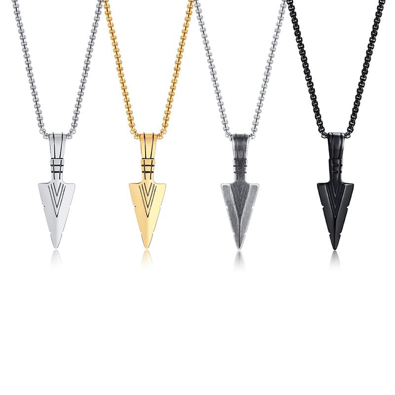 Accessories: Fashionable And Personalized Spear Head Pendant, Hip Hop Style Necklace, Men's Titanium Steel Pendant