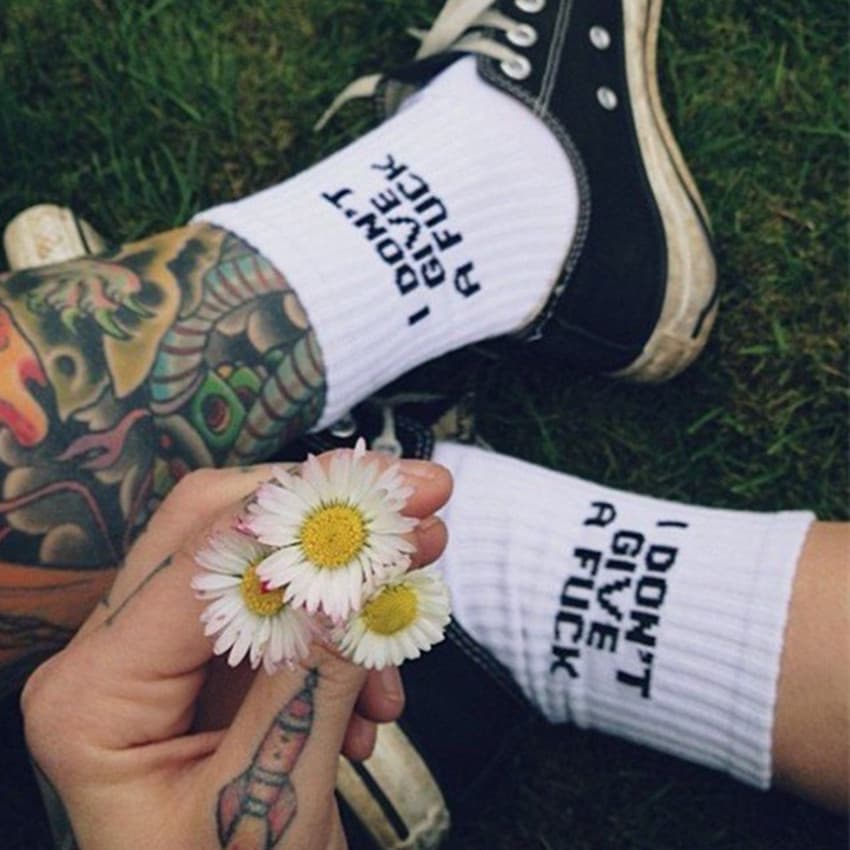 Crew Socks New Hot Selling English FUCK OFF Letter Cotton Socks