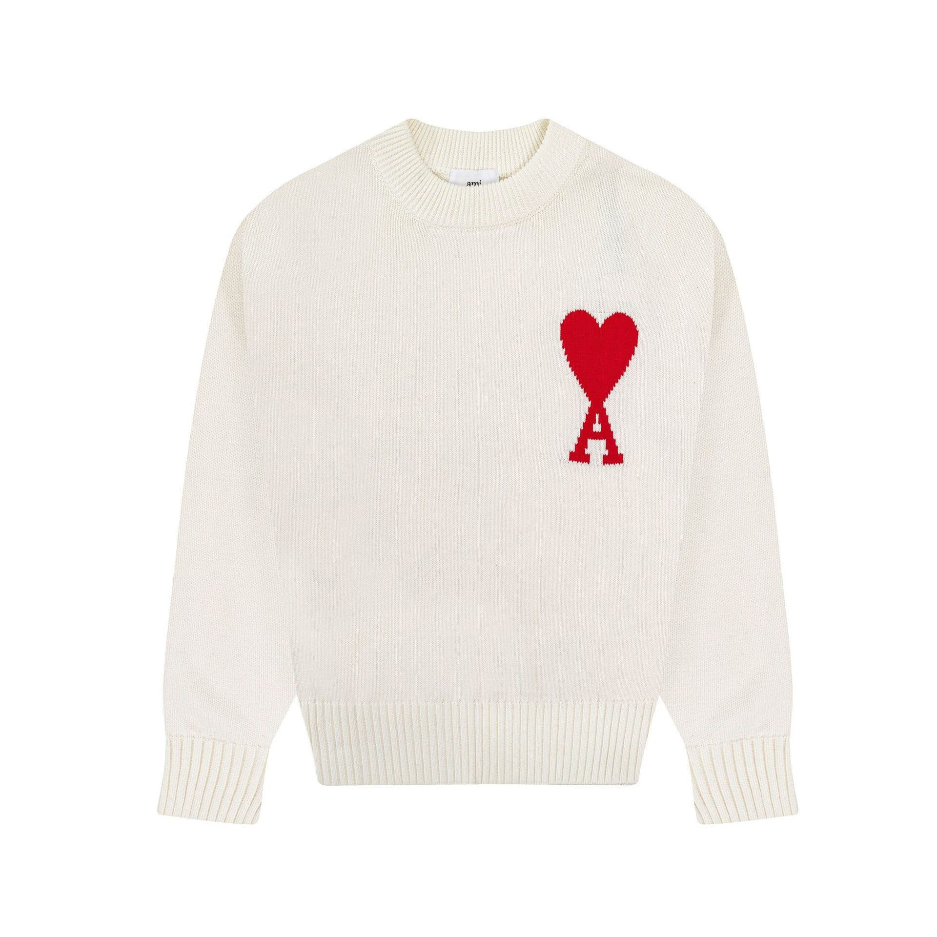 Pull à col rond brodé en jacquard avec motif Macaron Love Couple, nouvelle marque de mode, haut ample unisexe