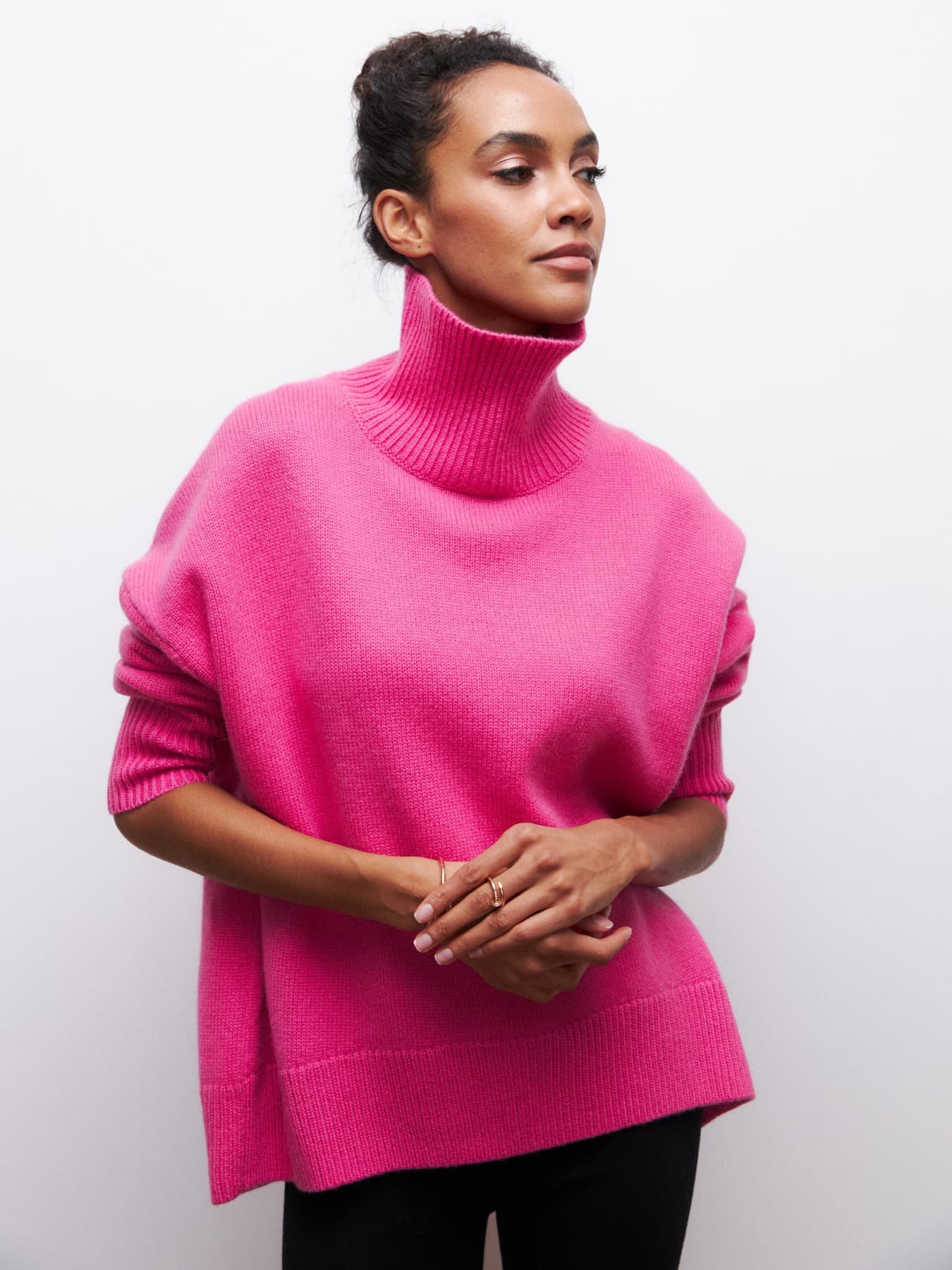 Women's new autumn and winter solid color turtleneck sweater