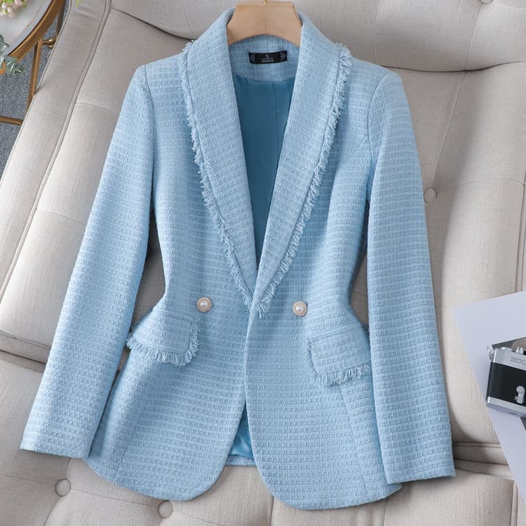 Women's Clothing new style high end tops temperament tweed suit