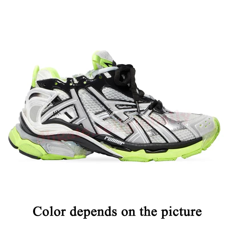 Runner 7 7.5 3 Hommes Robe Designer Graffiti Noir Fluo Vert Bury Cuir Gris Violet Néon Jaune Blanc Femmes Hommes Chaussures