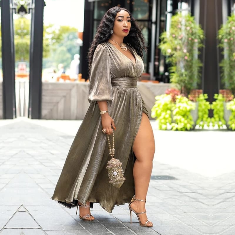 Women's Clothing Skirt Long Sleeves Slightly Fat Loose Plus Size Women's Dress Maternity Wear Fat Sister Fashion Long Skirt