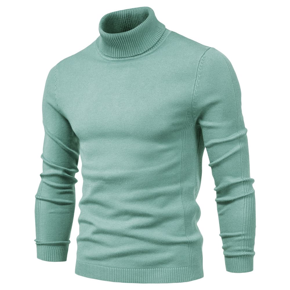 Man's clothing Casual men's solid color pullover turtleneck men's casual knit sweater