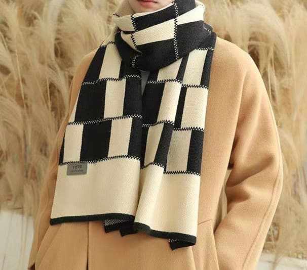 Unisex Men's scarf neck casual thickened wool scarf