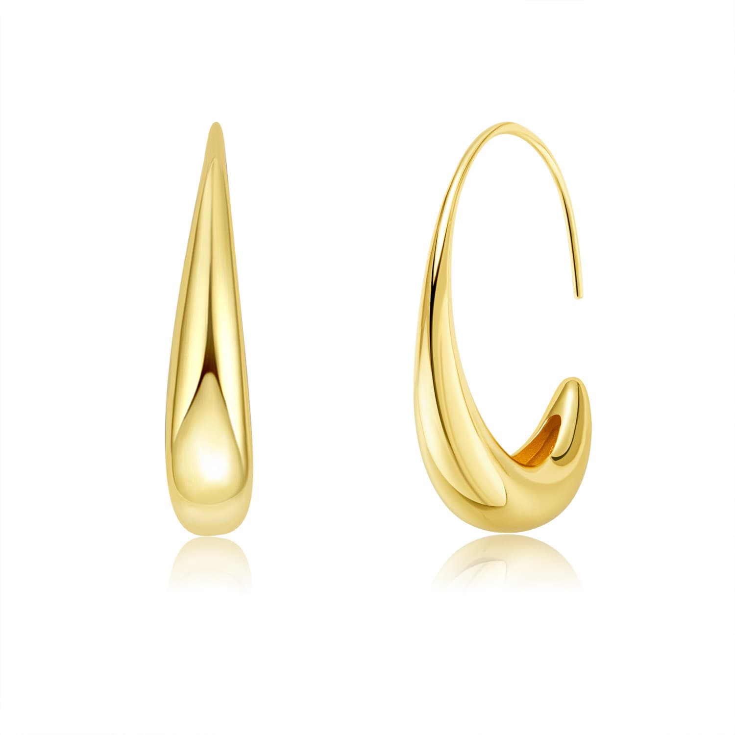 Women's Jewelry Double Color Water Drop Shape Girls Exquisite Earrings Small Fresh Cool Feeling